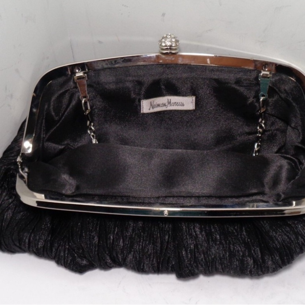 Neiman Marcus Black Fringe Clutch